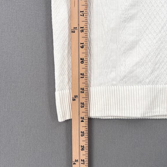 LULULEMON Rest Less Pullover Top Womens 4 White Long Sleeve Crew Neck Cable - Picture 13 of 13